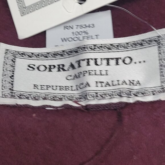 Soprattutto Wool Cloche Hat Purple Black Velvet Band Flower Tassel Italy Flapper - Picture 3 of 9